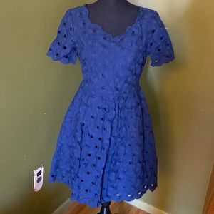 J.crew navy blue eyelet dress. Size 6.